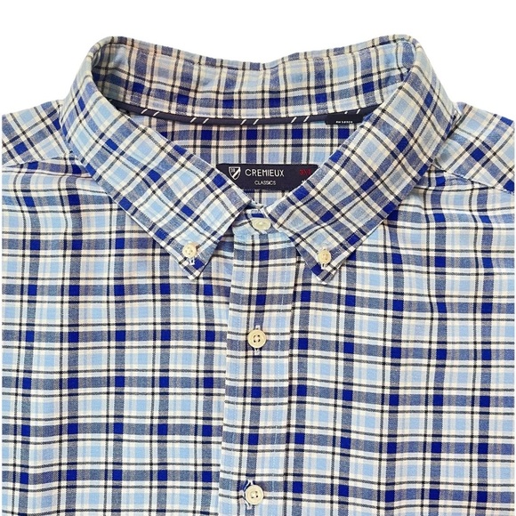Daniel Cremieux Men's Long Sleeve Shirt Blue Plaid Button Down Size 3XT Cotton - Picture 1 of 9
